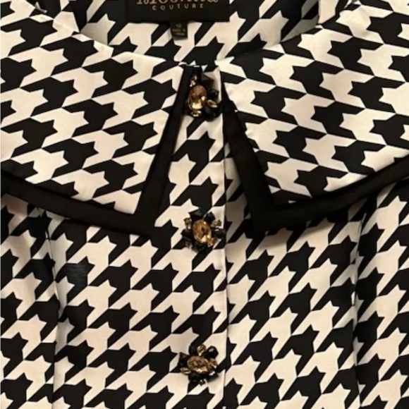 Black and White Houndstooth Skirt & Jacket Suit - Picture 4 of 8